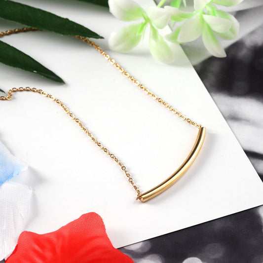 ZANORA Luminous Bend - Simple Style Curve Tube Pendants Necklaces