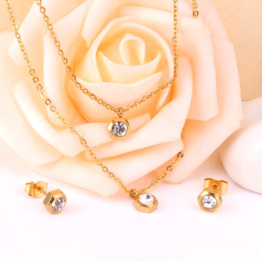ZANORA Noor Al Musaddas - Flower Crystal Double Pendant