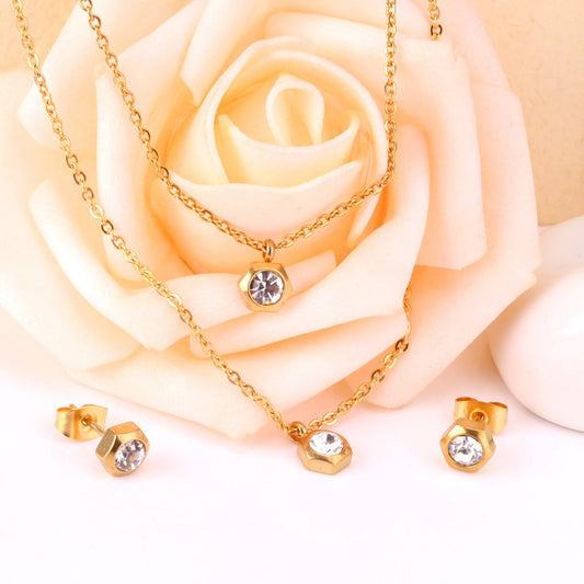 ZANORA Noor Al Musaddas - Flower Crystal Double Pendant