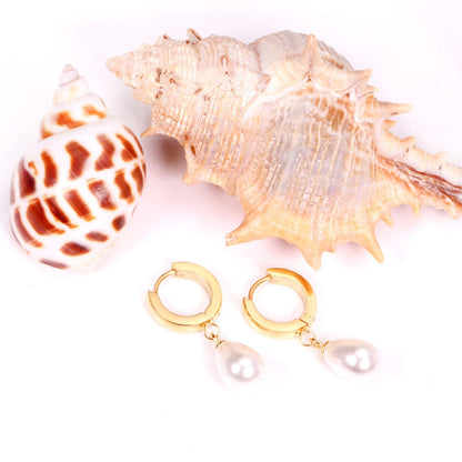 ZANORA  - Drop Dangle White Pearl Earring