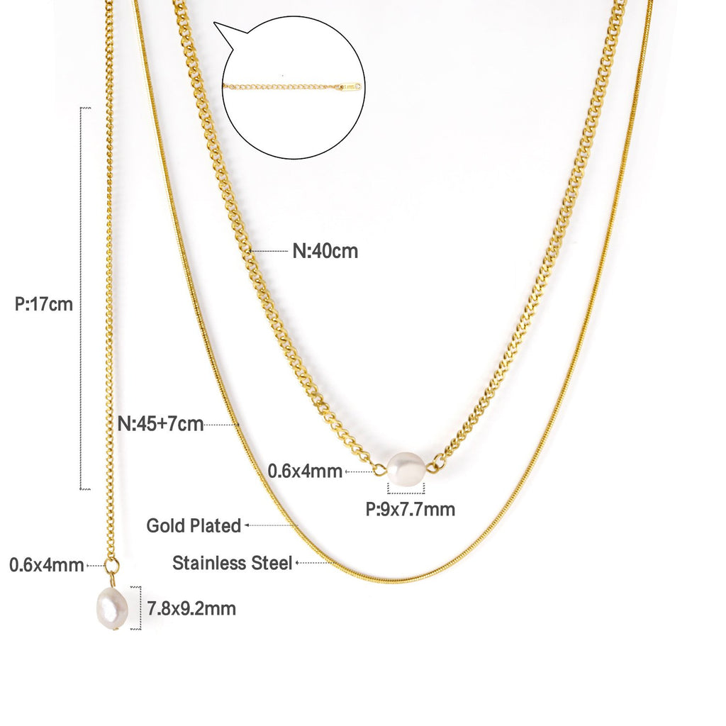 ZANORA  - Vintage Imitation Pearl Multi Layered Necklace