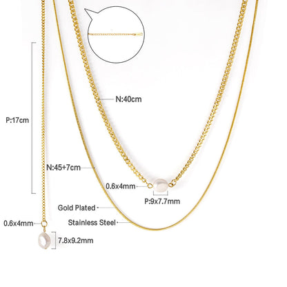 ZANORA  - Vintage Imitation Pearl Multi Layered Necklace
