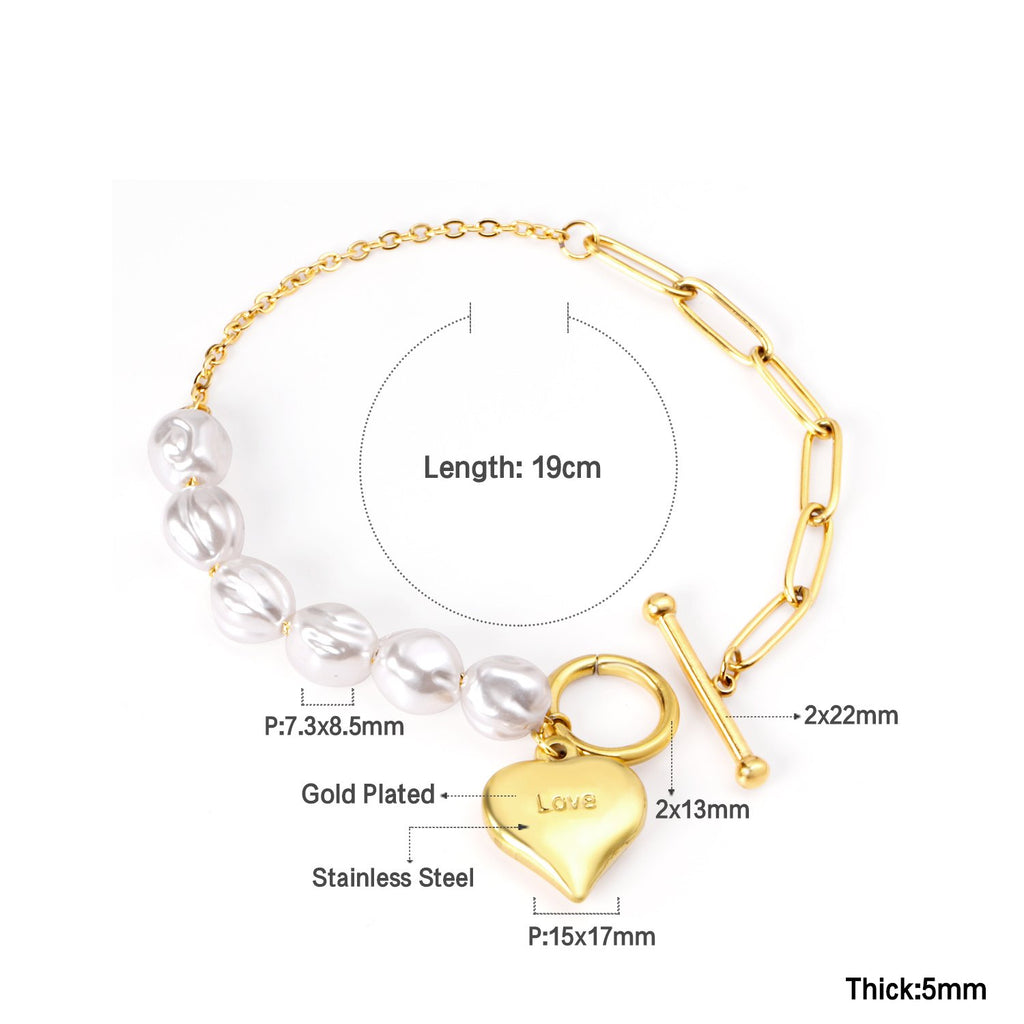 ZANORA  - Pearl + Heart Bracelet