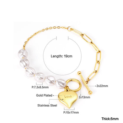 ZANORA  - Pearl + Heart Bracelet