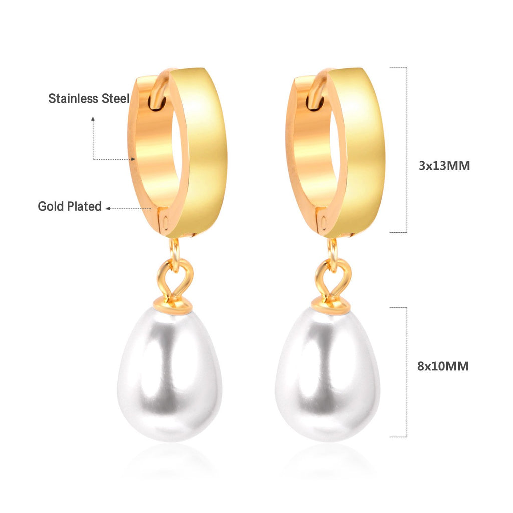 ZANORA  - Drop Dangle White Pearl Earring