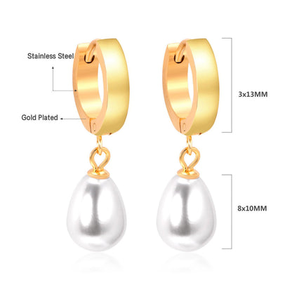 ZANORA  - Drop Dangle White Pearl Earring