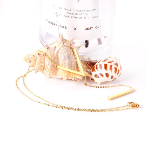ZANORA  - Cuboid Letter V Pendant Necklace