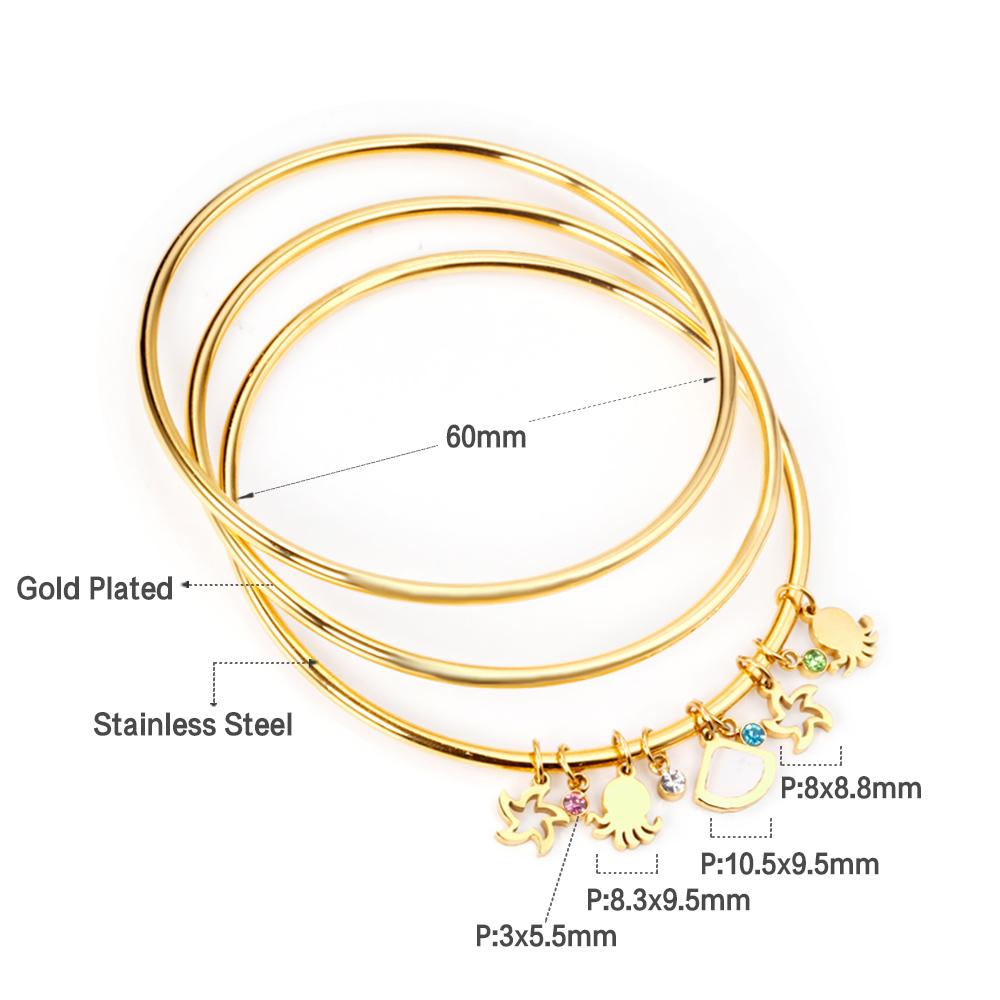 ZANORA  - 3pcs/Set Hollow Star Shell Charm Bracelets