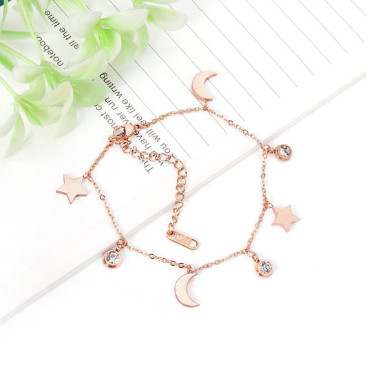 ZANORA  - Moon Star Cubic Zirconia Pendant Necklace