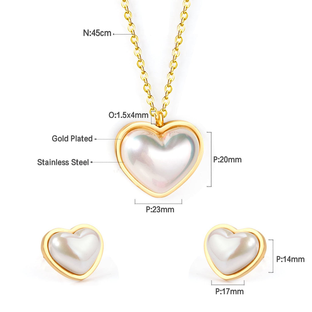 ZANORA Eterna Heart - Heart Shape Imitation Pearl Jewelry Set