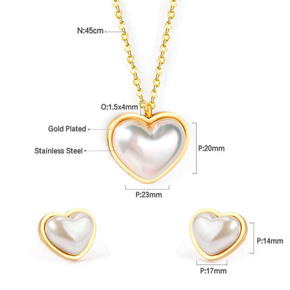 ZANORA Eterna Heart - Heart Shape Imitation Pearl Jewelry Set
