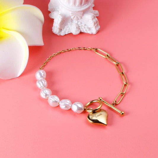 ZANORA  - Pearl + Heart Bracelet