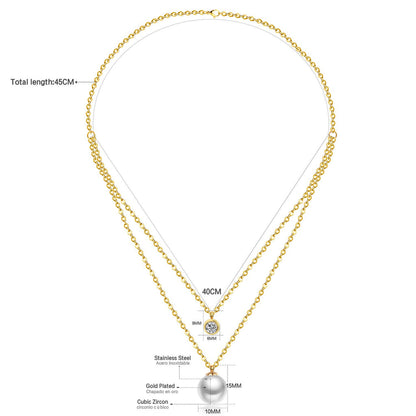 ZANORA  - Pearl Double Layered Pendant Necklace
