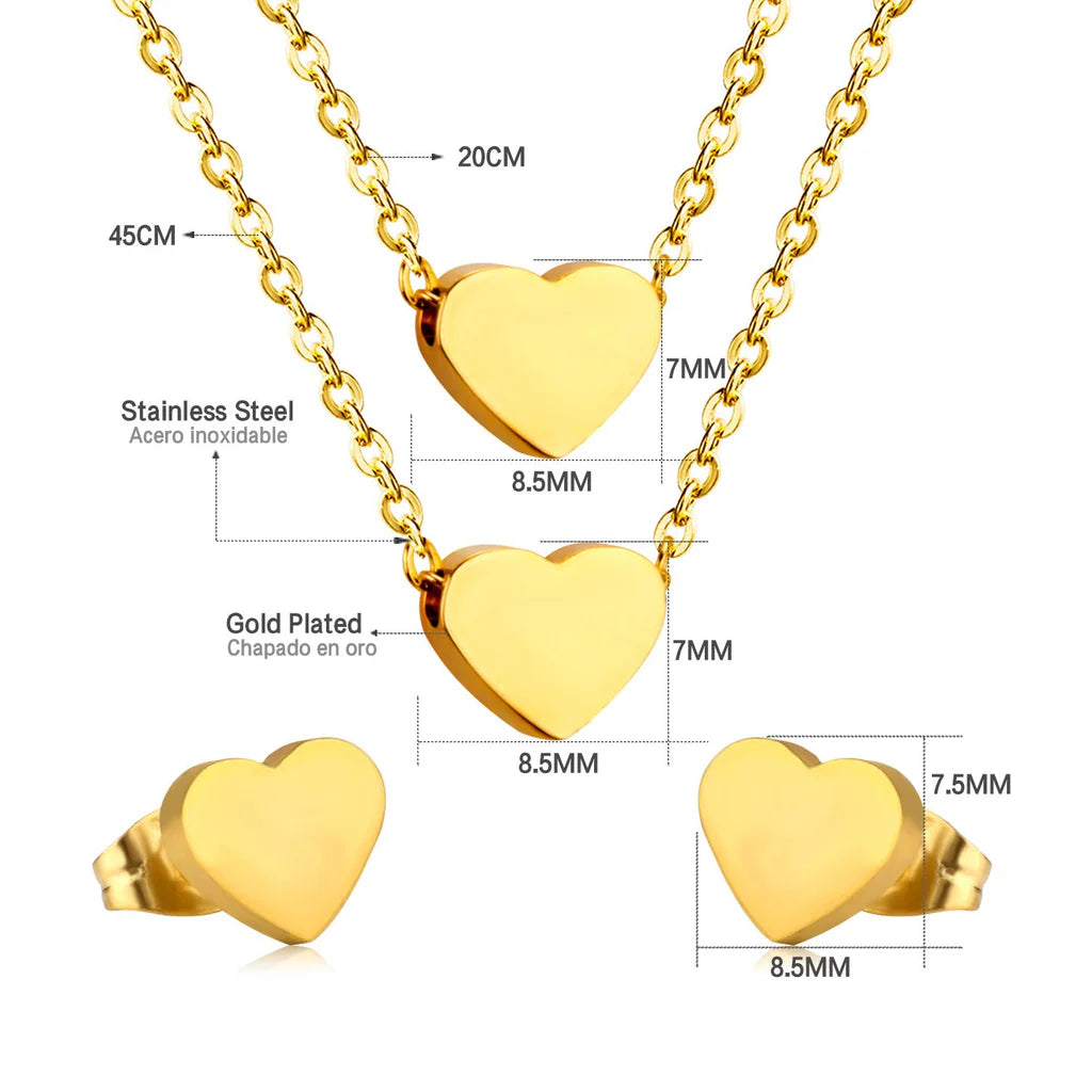 ZANORA Heartline - Multilayered Double Heart Jewelry Set