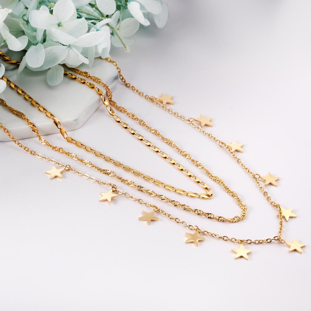ZANORA  - Triple Layered Collar Statement Necklace