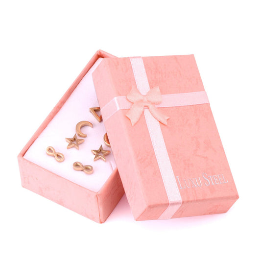 ZANORA  - Round Square Triangle Star Moon 6Pairs/box Earring