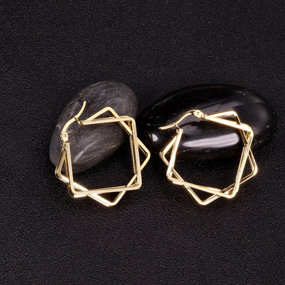 ZANORA  - Multilayered Square Hoop Earring
