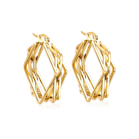 ZANORA  - Multilayered Square Hoop Earring