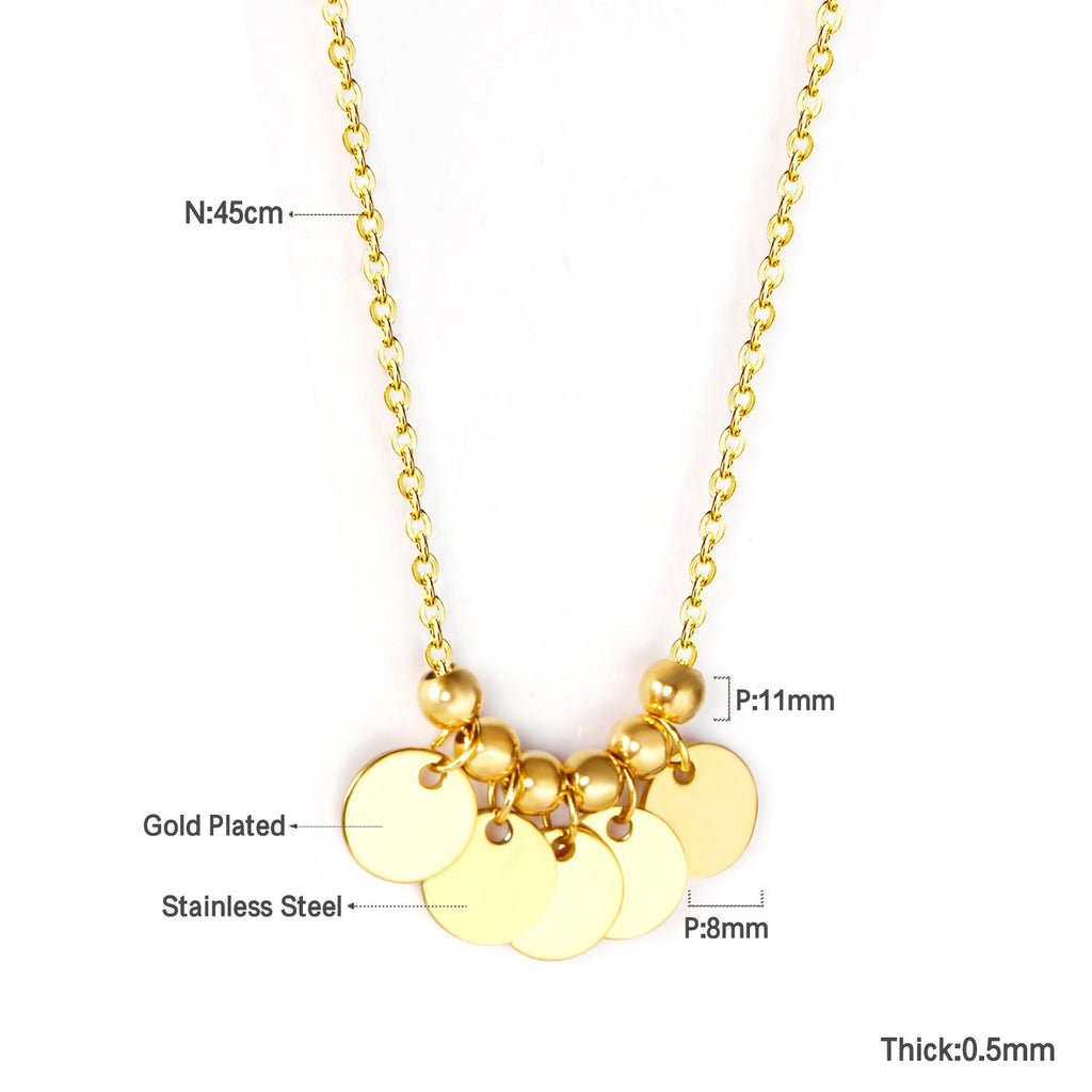 ZANORA  - Gothic Round Sequins Pendant Necklace