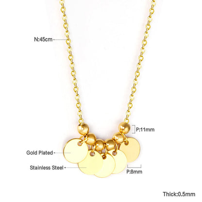 ZANORA  - Gothic Round Sequins Pendant Necklace