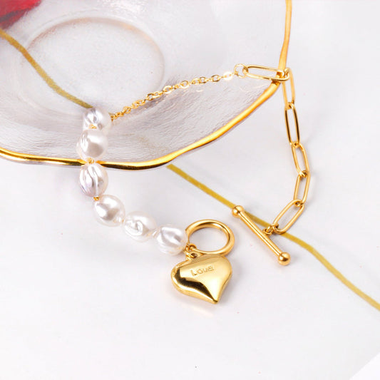 ZANORA  - Pearl + Heart Bracelet