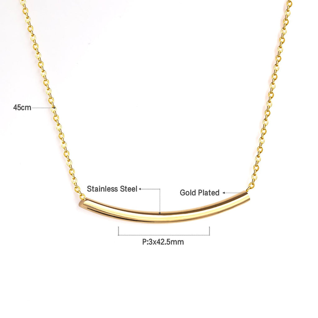 ZANORA Luminous Bend - Simple Style Curve Tube Pendants Necklaces