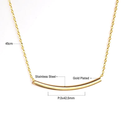 ZANORA Luminous Bend - Simple Style Curve Tube Pendants Necklaces