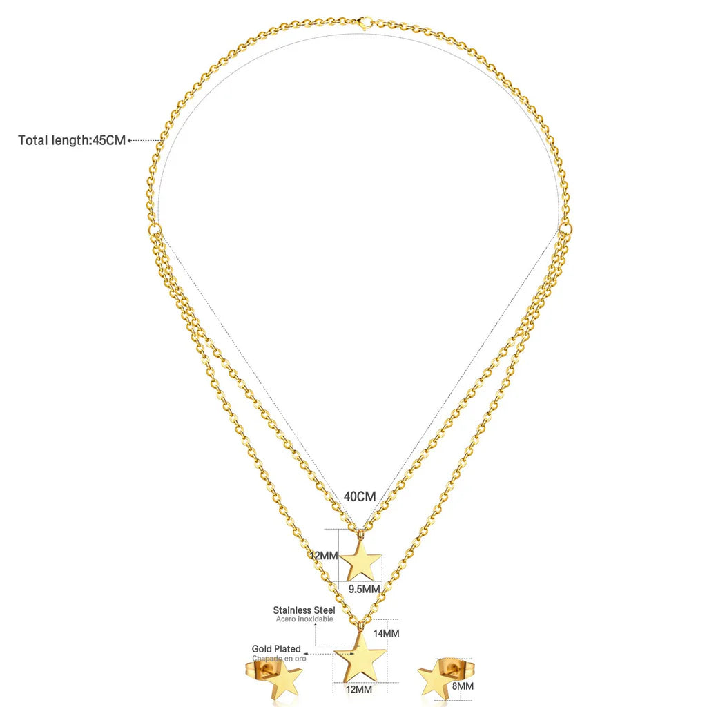 ZANORA Twin stars - Double Layered Star Jewelry Set