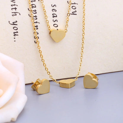 ZANORA Heartline - Multilayered Double Heart Jewelry Set