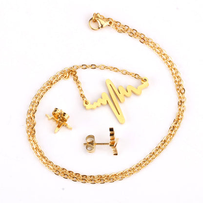 ZANORA Heartline - Current Shape Smooth/Frosted Cut Jewelry Set