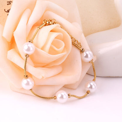 ZANORA - Adjustable White Pearl Bracelet
