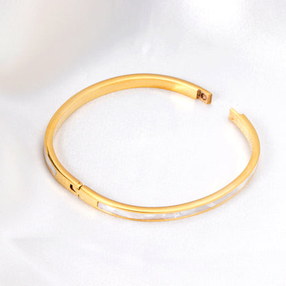 ZANORA - Gold & White Zirconia Bangle