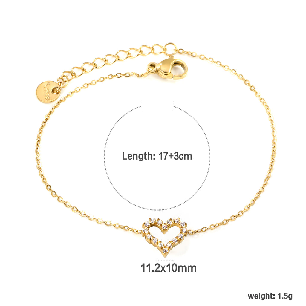 ZANORA- Hollow heart white Bracelet