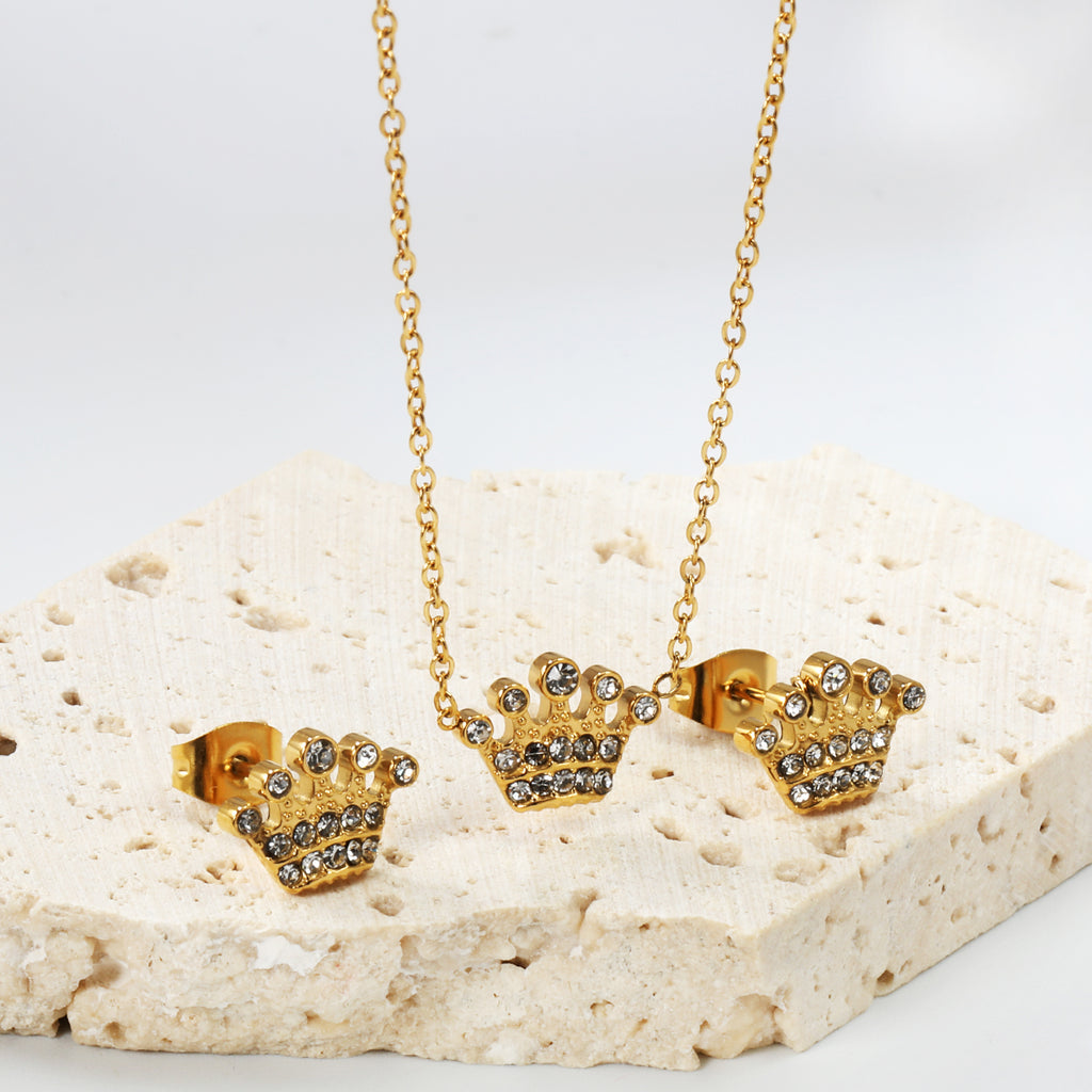 ZANORA - Crown With Zirconia Stone Jewelry Set