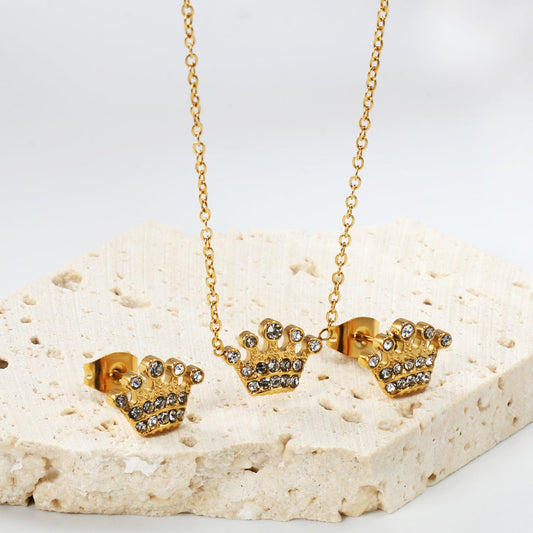ZANORA - Crown With Zirconia Stone Jewelry Set