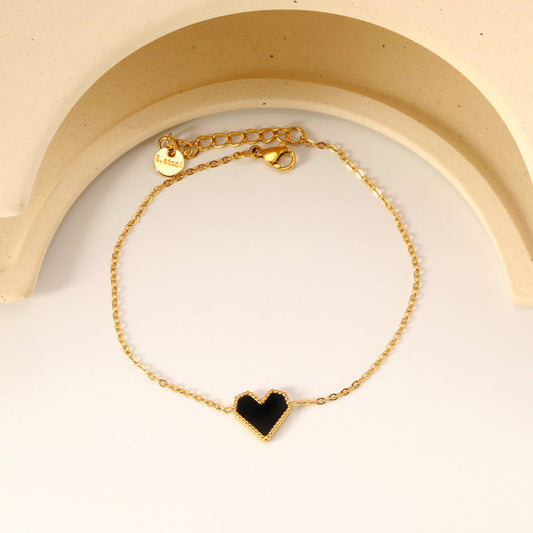 ZANORA  Black heart shape bracelet