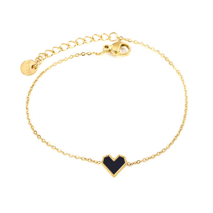 ZANORA  Black heart shape bracelet