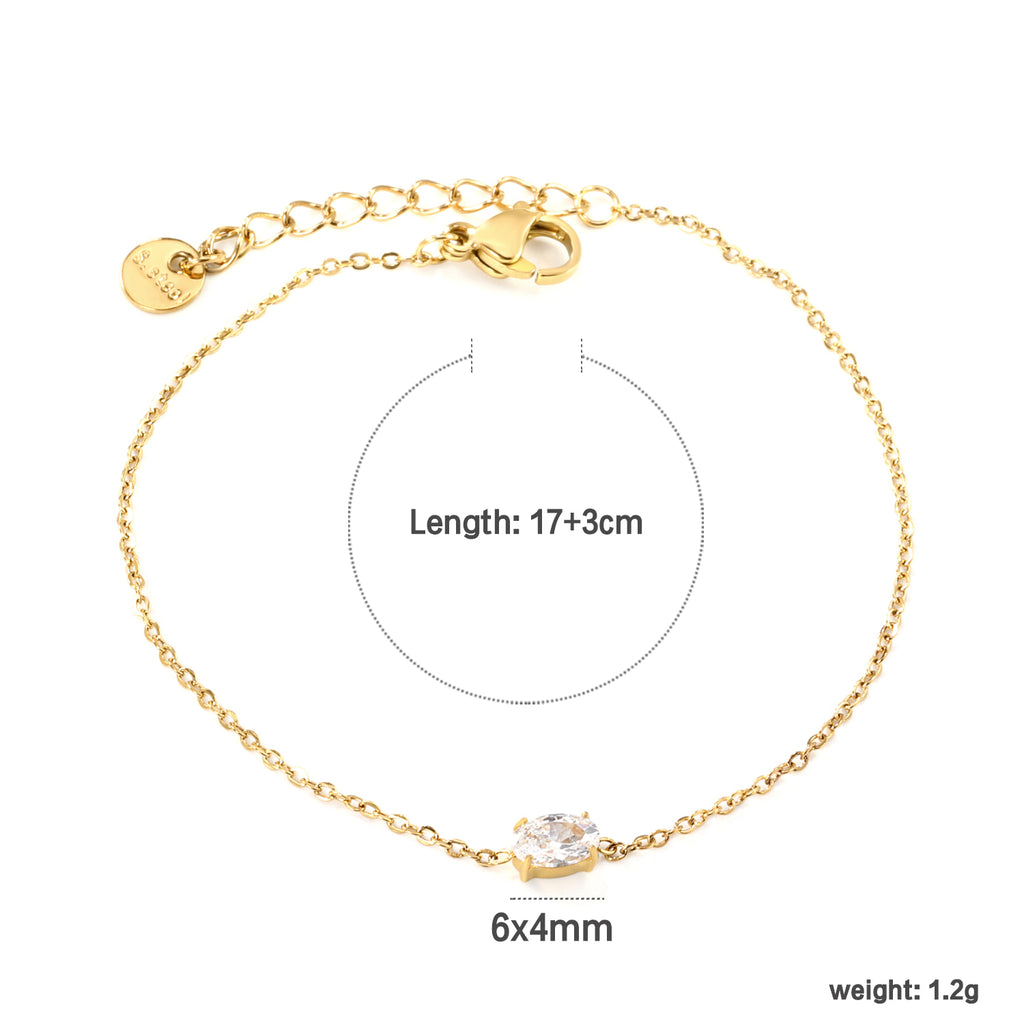 ZANORA- Oval White Zirconium Bracelet