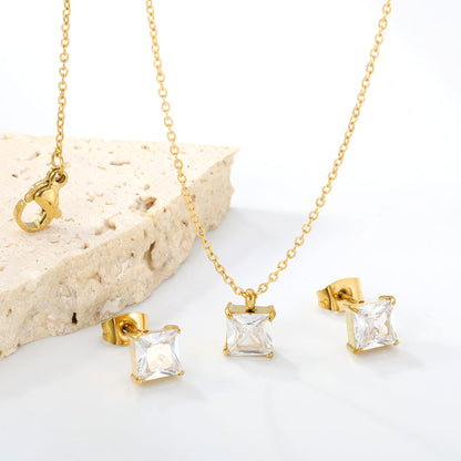ZANORA - Square Zirconia Stone Jewelry Set