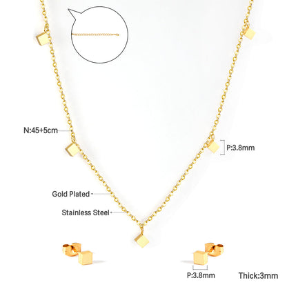 ZANORA - Square Facets Jewelry Set