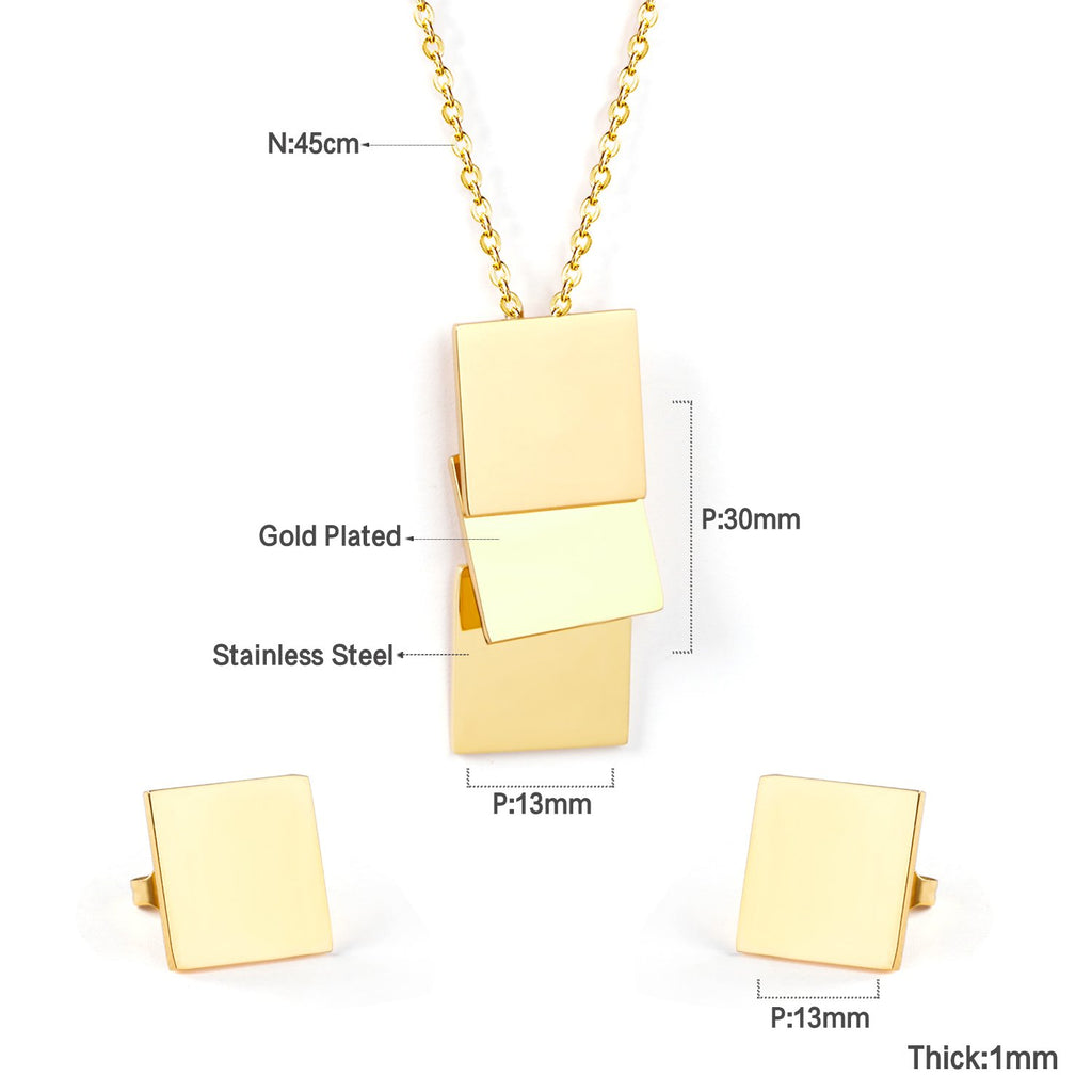 ZANORA - Rectangle Shape Jewelry Set