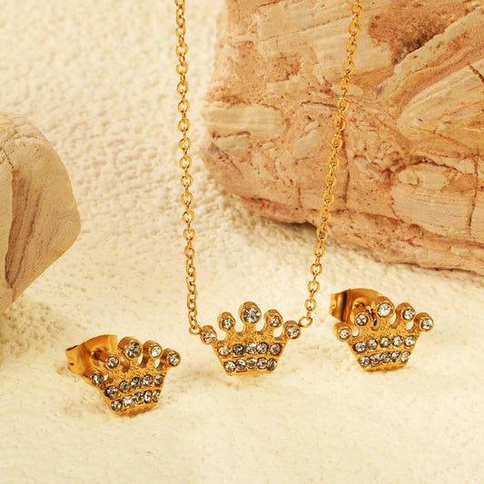 ZANORA - Crown With Zirconia Stone Jewelry Set