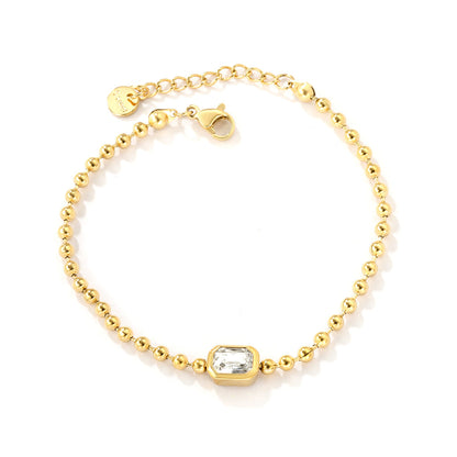 ZANORA - Rectangular White Reflective Stone Bracelet