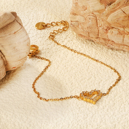 ZANORA- Hollow heart white Bracelet