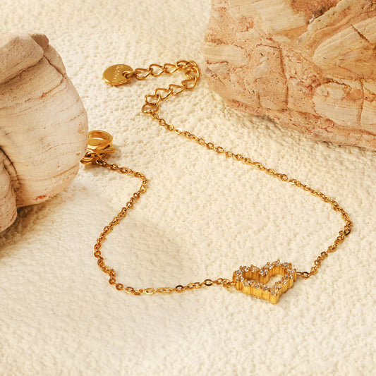 ZANORA- Hollow heart white Bracelet