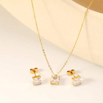 ZANORA - Square Zirconia Stone Jewelry Set