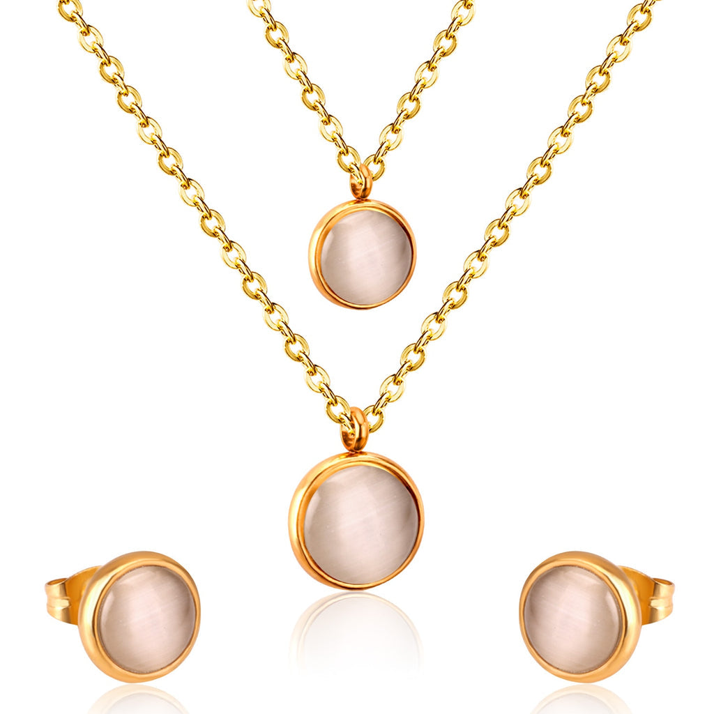 ZANORA - Rose Gold Double Chained Jewelry Set