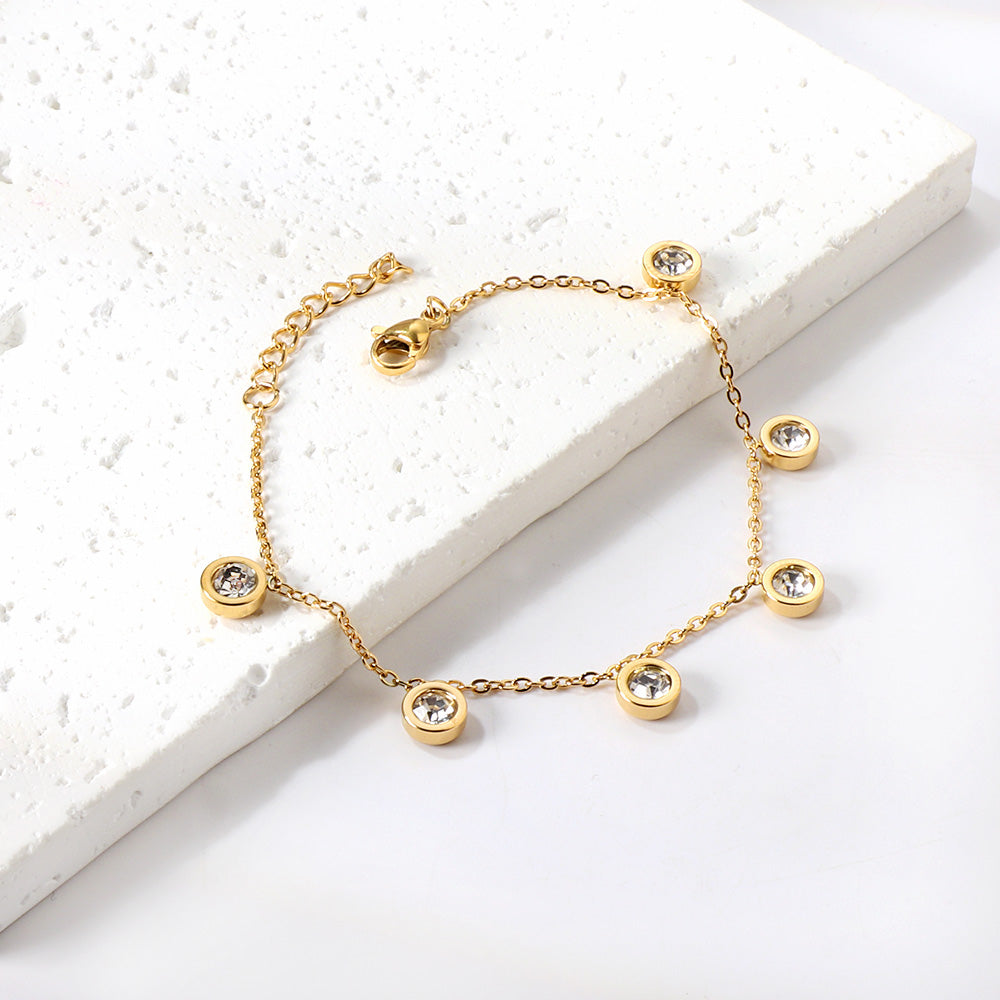 ZANORA - Cylindrical White Diamond Bracelet