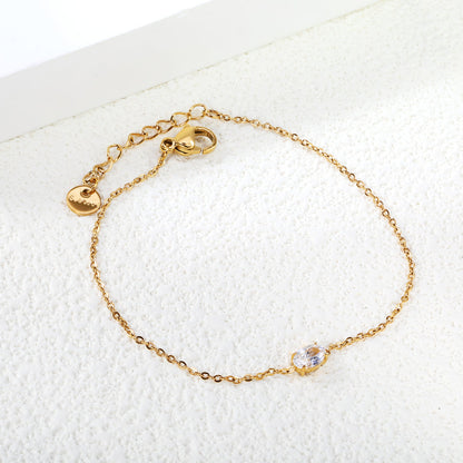 ZANORA- Oval White Zirconium Bracelet