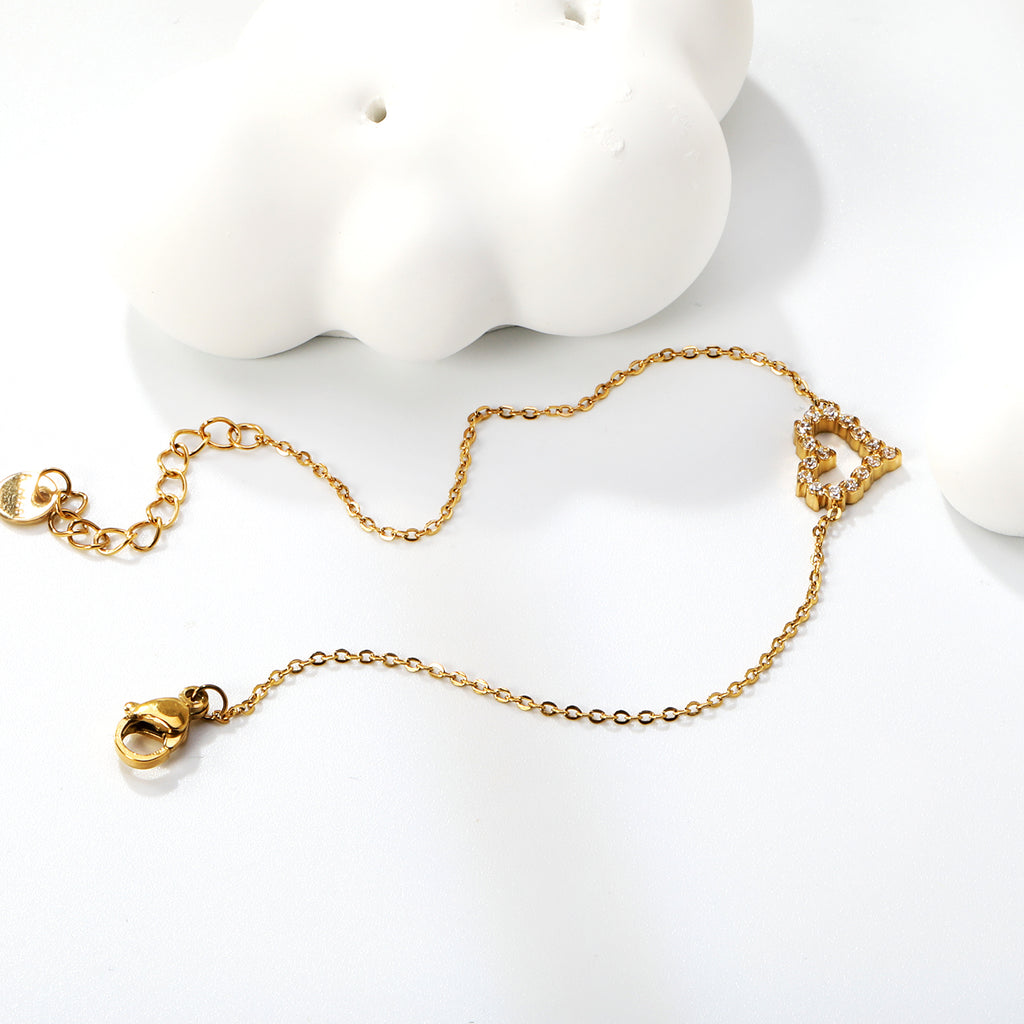 ZANORA- Hollow heart white Bracelet